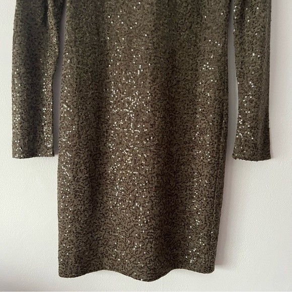 Alice + Olivia Nala Sequined Dress in Chocolate Small - Picture 4 of 14
